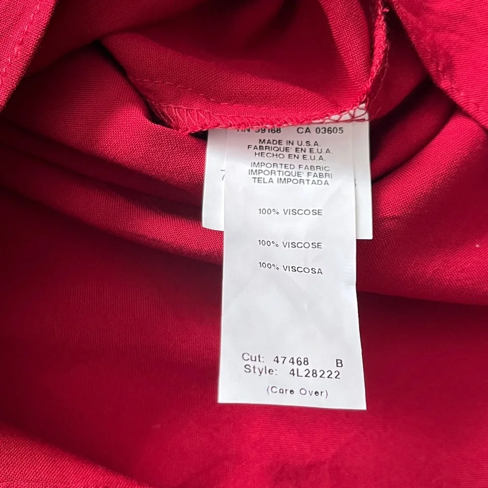 Karen Kane Red Button-Up Tie Front Blouse - Picture 6 of 14